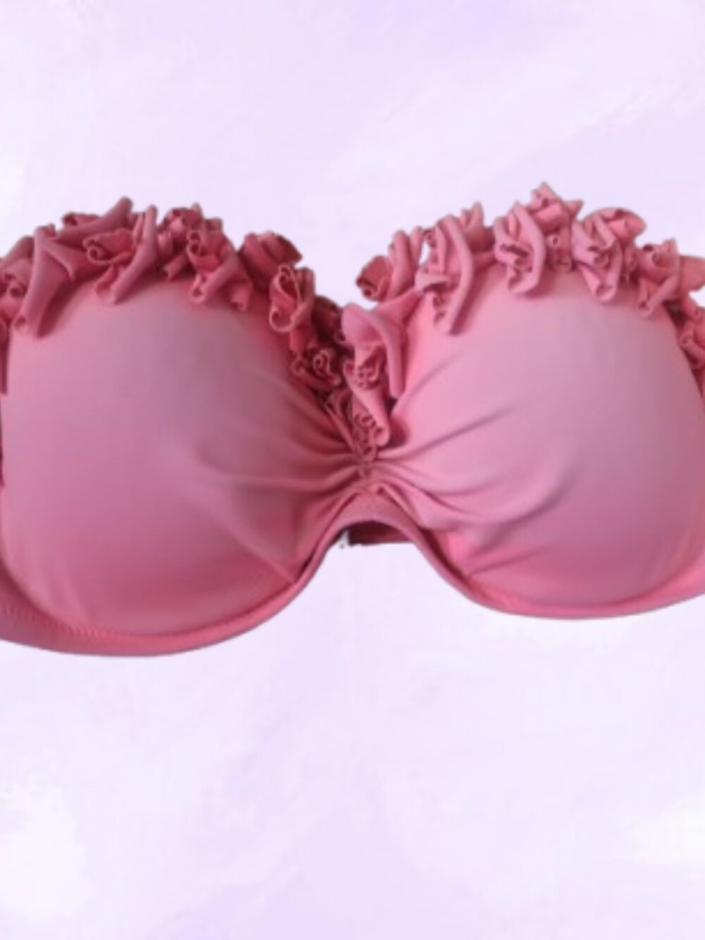 Victoria's Secret ruffle bikini strapless bandeau decorative 3D rosette applique